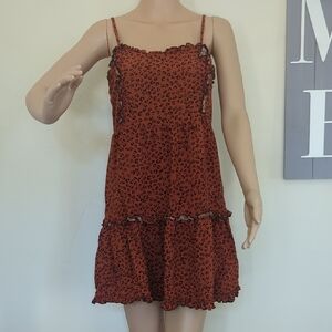 Trixxi Leopard Print Spaghetti Strap Dress